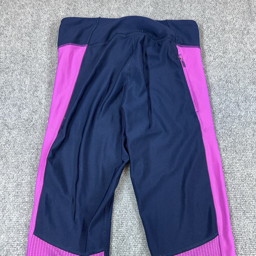 Under Armour HeatGear Compression Leggings Womens M Navy Pink Athletic Running - Picture 7 of 9